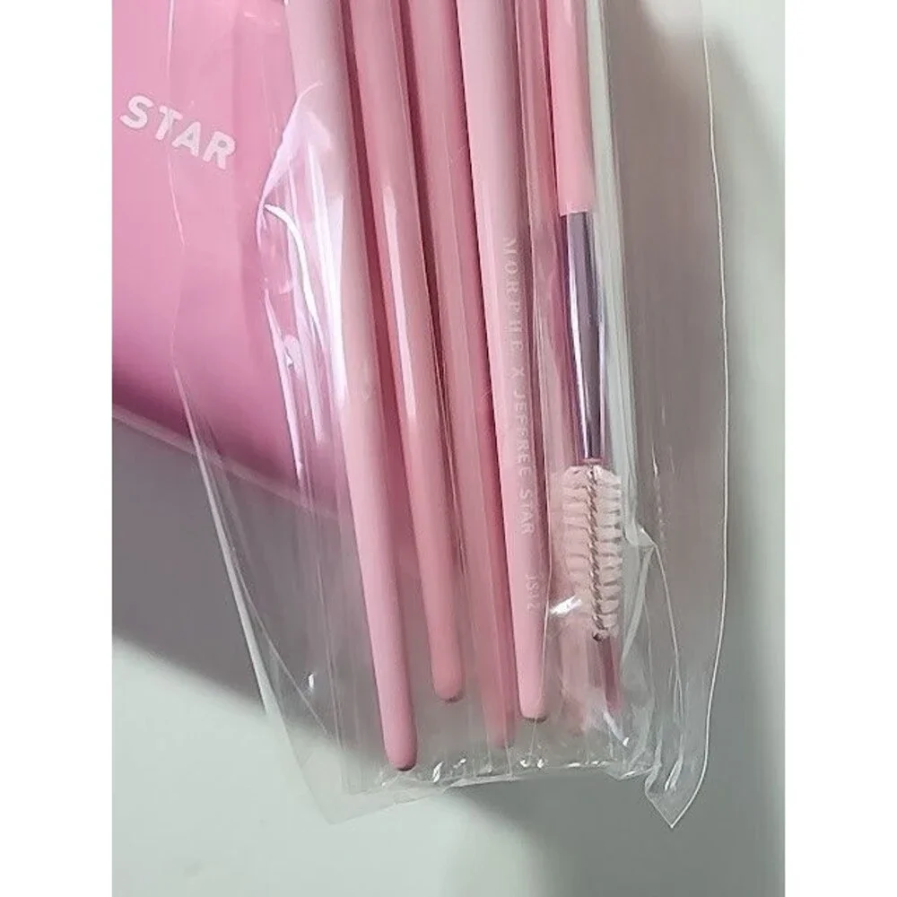Morphe X Jeffree Star The Eye Brush Collection Case Set of 10 Pink Bag NIP Disc